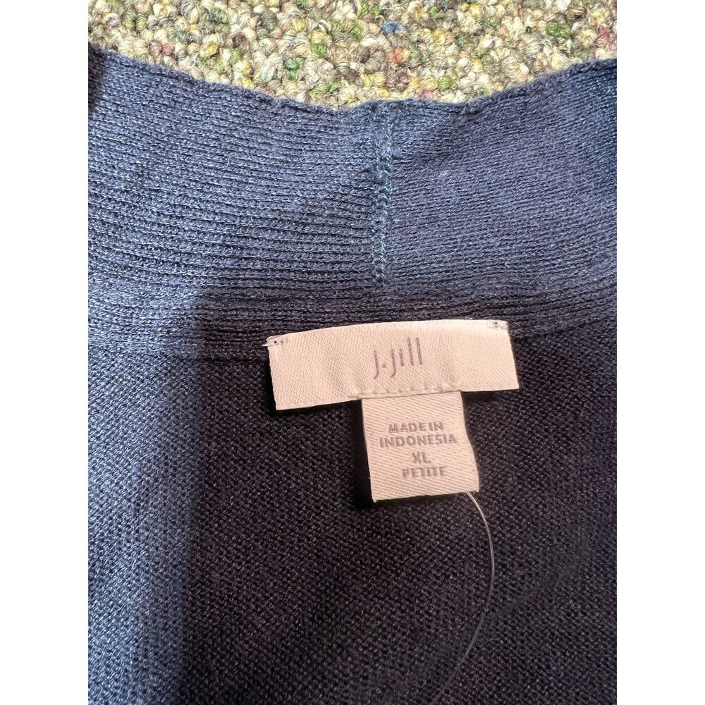 J. Jill Open Front Cardigan Navy Blue Womens Size XL Petite Casual Career NWT - Picture 3 of 9